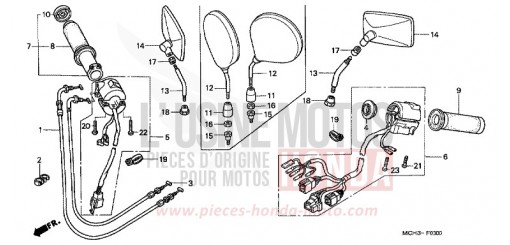 CONTACTEUR DE POIGNEE (VTX1800C2/3/4) VTX1800C4 de 2004